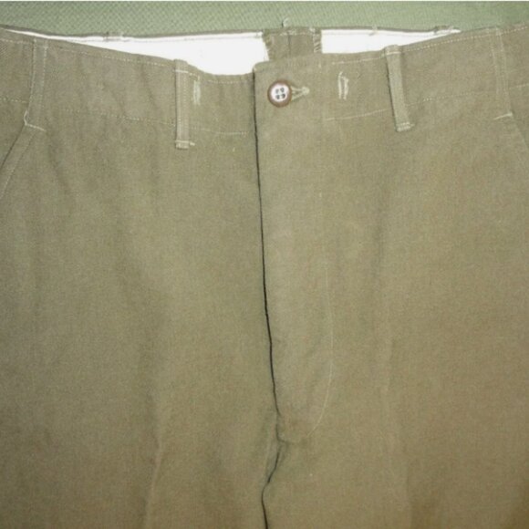 VTG KOREAN WAR szMEDIUM/SHORT FIELD M-1951 OG-108 OD WOOL TROUSERS LD 3839 - Picture 11 of 12